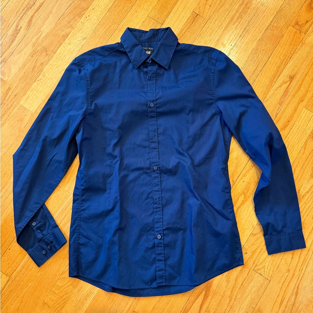 Men's Navy Blue Dress Shirt